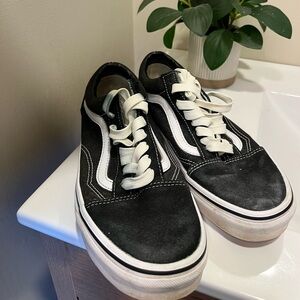 Vans Black and White Old Skool Low Top Sneakers